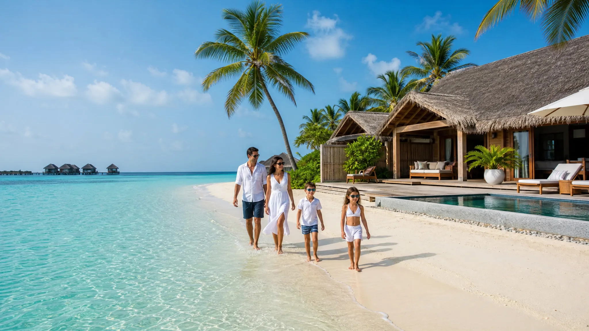 Мальдивы для семьи — семейный beach resort, мелкая лагуна и тропическая атмосфера