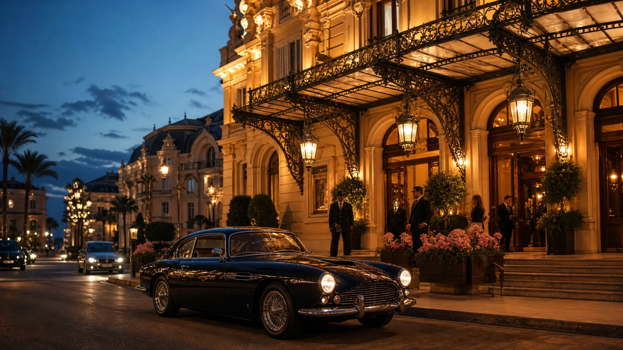 Монако на выходные — вечерний Монте-Карло, luxury hotel facade и casino mood
